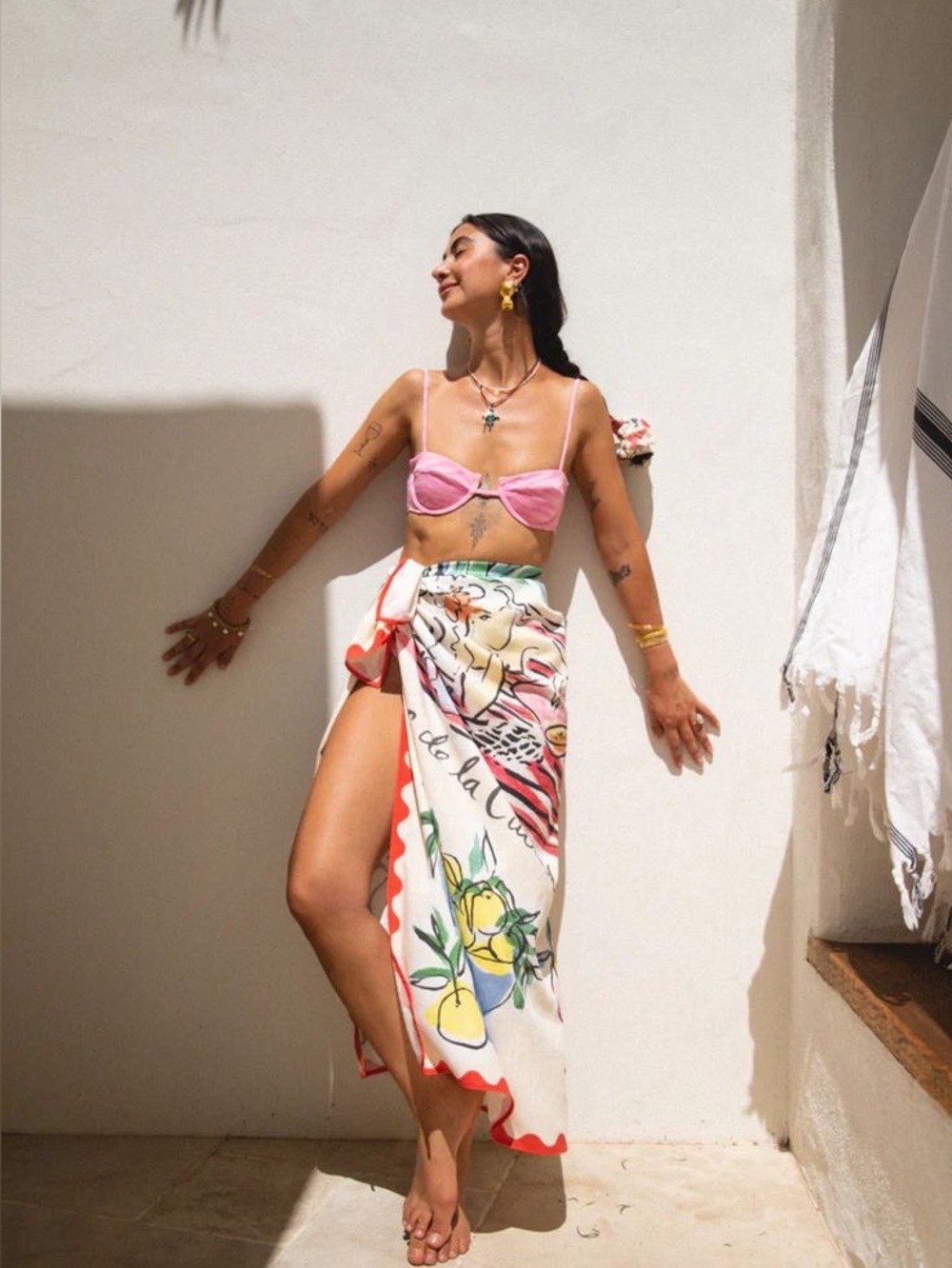 Vrg Grl Linen Printed Sarong